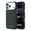 Guess PU Leather 4G Gold Frame MagSafe Zadni Kryt pro iPhone 18 Pro Max Black