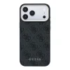 Guess PU Leather 4G Gold Frame MagSafe Zadni Kryt pro iPhone 18 Pro Max Black