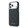 Guess PU Leather 4G Gold Frame MagSafe Zadni Kryt pro iPhone 18 Pro Max Black