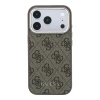 Guess PU Leather 4G Gold Frame MagSafe Zadni Kryt pro iPhone 18 Pro Max Brown