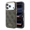 Guess PU Leather 4G Gold Frame MagSafe Zadni Kryt pro iPhone 18 Pro Max Brown