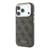 Guess PU Leather 4G Gold Frame MagSafe Zadni Kryt pro iPhone 18 Pro Max Brown