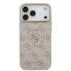 Guess PU Leather 4G Metal Logo Gold Frame Zadni Kryt pro iPhone 18 Pro Max Pink