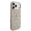 Guess PU Leather 4G Metal Logo Gold Frame Zadni Kryt pro iPhone 18 Pro Max Pink