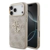 Guess PU Leather 4G Metal Logo Gold Frame Zadni Kryt pro iPhone 18 Pro Max Pink