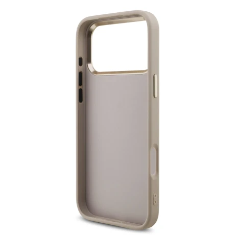 Guess PU Leather 4G Metal Logo Gold Frame Zadni Kryt pro iPhone 18 Pro Max Pink