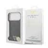 Guess PU Leather 4G Strass Triangle Logo Gold Frame MagSafe Zadni Kryt pro iPhone 18 Pro Max Black