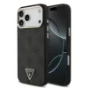 Guess PU Leather 4G Strass Triangle Logo Gold Frame MagSafe Zadni Kryt pro iPhone 18 Pro Max Black