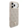 Guess PU Leather 4G Strass Triangle Logo Gold Frame MagSafe Zadni Kryt pro iPhone 18 Pro Max Pink