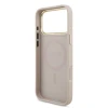 Guess PU Leather 4G Strass Triangle Logo Gold Frame MagSafe Zadni Kryt pro iPhone 18 Pro Max Pink
