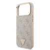 Guess PU Leather 4G Strass Triangle Logo Gold Frame MagSafe Zadni Kryt pro iPhone 18 Pro Max Pink