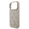 Guess PU Leather 4G Strass Triangle Logo Gold Frame MagSafe Zadni Kryt pro iPhone 18 Pro Pink