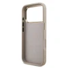 Guess PU Leather 4G Strass Triangle Logo Gold Frame MagSafe Zadni Kryt pro iPhone 18 Pro Pink