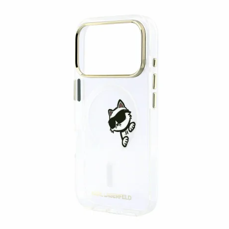 Karl Lagerfeld IML Choupette Peekaboo Magsafe Zadni Kryt pro iPhone 18 Pro Max Transparent