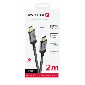 SWISSTEN CABLE HDMI TO HDMI 4K 60Hz 2.0 M NYLON