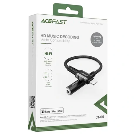 Adaptor audio Acefast Lightning la Jack 3.5mm Negru thumb