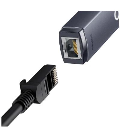 Adaptor Retea Baseus Lite USB Type-C to RJ-45 10/100 Mbps Adapter LED Gri thumb