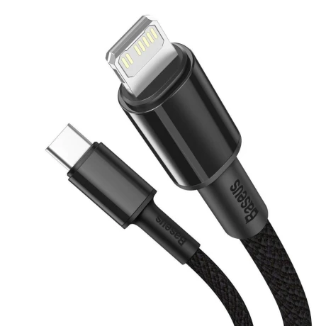 Cablu Alimentare si Date Baseus High Density Braided Fast Charging USB Type-C la Lightning Iphone PD 20W braided 2m Negru thumb