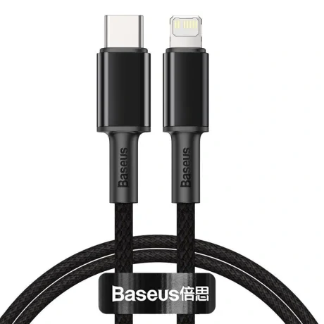 Cablu Alimentare si Date Baseus High Density Braided Fast Charging USB Type-C la Lightning Iphone PD 20W braided 2m Negru thumb