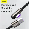 Cablu Alimentare si Date Baseus Legend Elbow Fast Charging USB la USB Type-C 66W braided 2m Negru