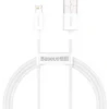 Cablu Alimentare si Date Baseus Superior Fast Charging USB la Lightning Iphone 2.4A 2m Alb