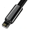 Cablu Alimentare si Date Baseus Tungsten Gold Fast Charging USB la Lightning Iphone 2.4A braided 2m Negru