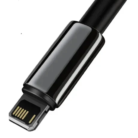 Cablu Alimentare si Date Baseus Tungsten Gold Fast Charging USB la Lightning Iphone 2.4A braided 2m Negru