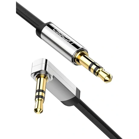 Cablu Audio Angled Flat Jack 3.5mm Ugreen 1m Negru thumb