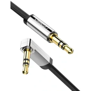 Cablu Audio Angled Flat Jack 3.5mm Ugreen 1m Negru