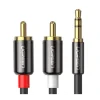 Cablu audio Ugreen AV116 stereo 3.5 mm jack (T) la 2 x RCA (T) 3m negru
