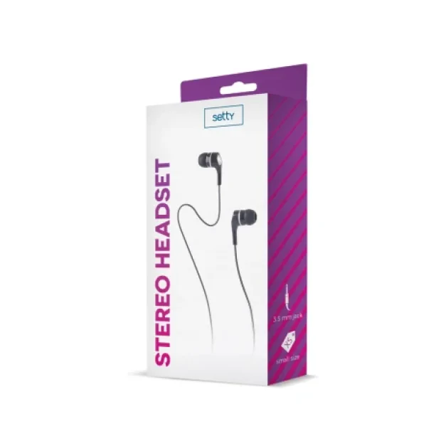 Casti in-ear jack 3.5 mm Setty Negru