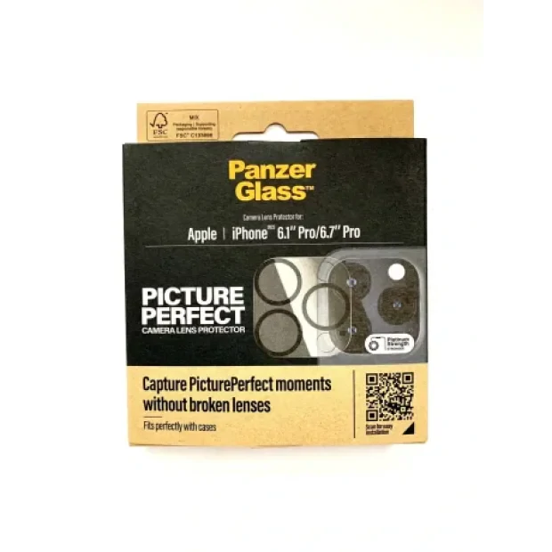 Folie Protectie Sticla Camera Panzer pentru iPhone 15 Pro/15 Pro Max Negru