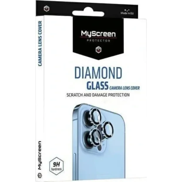Folie sticla camera MyScreen Diamond Lens pentru iPhone 15 Pro/15 Pro Max Negru