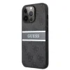 GUHCP13X4GDGR Guess PU 4G Printed Stripe Zadni Kryt pro iPhone 13 Pro Max Grey