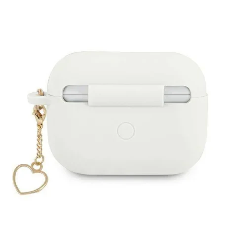 Husa Airpods Guess Silicone Charm Heart pentru Airpods Pro White thumb