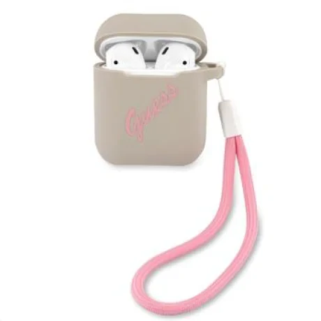 Husa Airpods Guess Vintage Silicon pentru Airpods 1/2 Grey thumb
