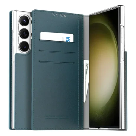 Husa Book Araree Mustang Handmade pentru Samsung Galaxy S23 Blue thumb