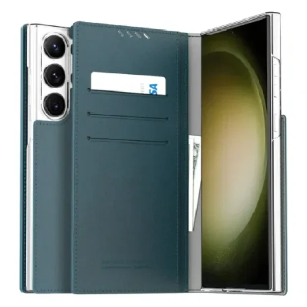 Husa Book Araree Mustang Handmade pentru Samsung Galaxy S23 Blue