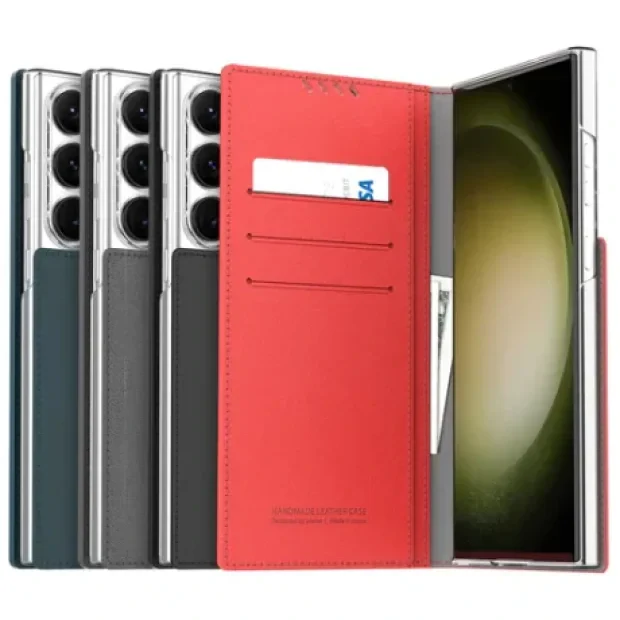 Husa Book Araree Mustang Handmade pentru Samsung Galaxy S23 Blue