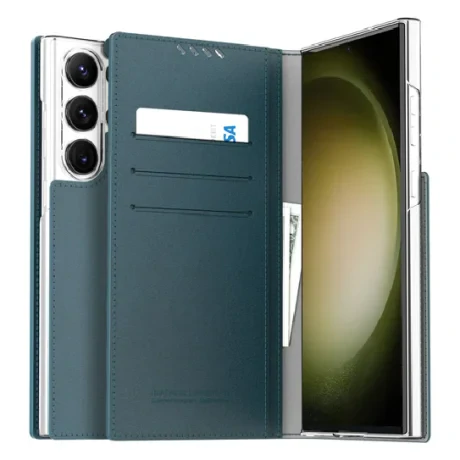 Husa Book Araree Mustang Handmade pentru Samsung Galaxy S23 Plus Blue thumb