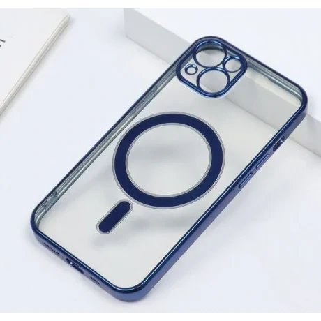 Husa Cover Beauty Lens Frame Magsafe pentru iPhone 14 Plus Albastru thumb