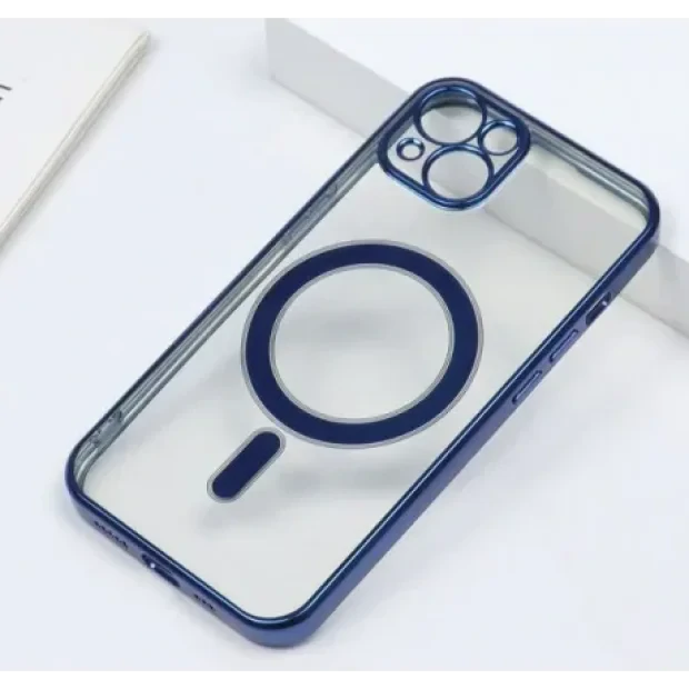 Husa Cover Beauty Lens Frame Magsafe pentru iPhone 14 Plus Albastru