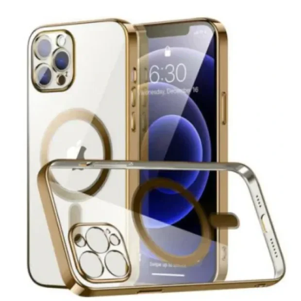 Husa Cover Beauty Lens Frame Magsafe pentru iPhone 14 Pro Auriu