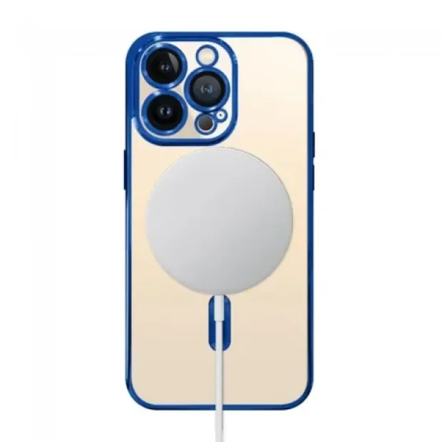 Husa Cover Beauty Lens Frame Magsafe pentru iPhone 14 Pro Max Albastru