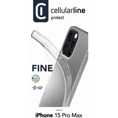 Husa cover Cellularline Silicone Fine pentru iPhone 15 Transparent thumb