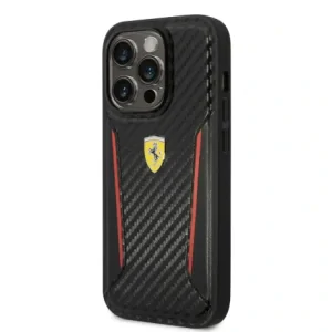 Husa Cover Ferrari Hard Carbon PU pentru iPhone 14 Pro Black