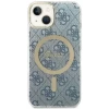 Husa Cover Guess 4G Print Magsafe + Wireless Charger pentru iPhone 14 Plus Blue