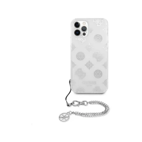 Husa Cover Guess Chain Peony pentru iPhone 12 Pro Max Silver thumb
