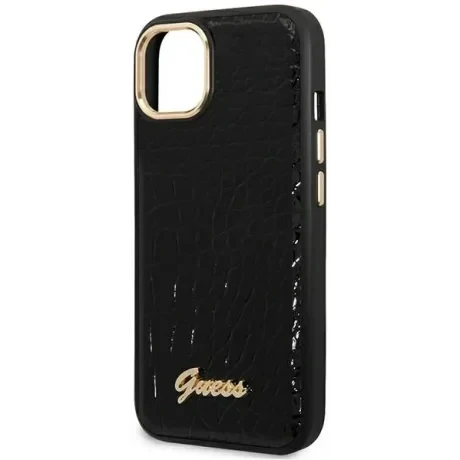 Husa Cover Guess Croco Metal camera pentru iPhone 14 Plus Black