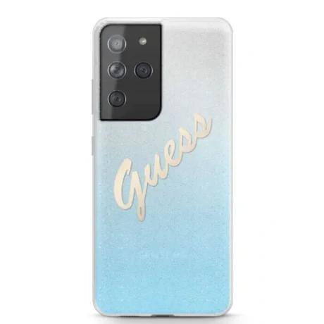 Husa Cover Guess Glitter Gradient pentru Samsung Galaxy S21 Ultra Light Blue thumb